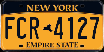 NY license plate FCR4127