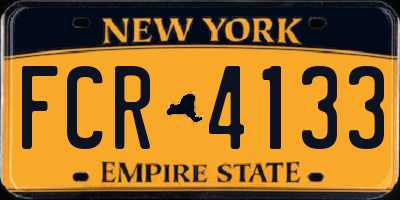 NY license plate FCR4133