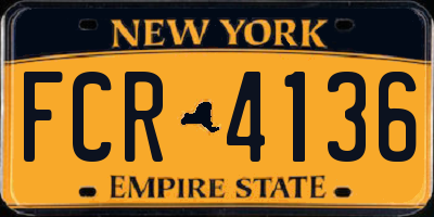 NY license plate FCR4136