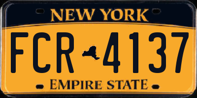 NY license plate FCR4137