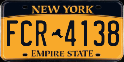 NY license plate FCR4138