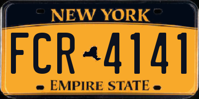NY license plate FCR4141