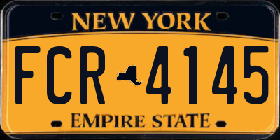 NY license plate FCR4145