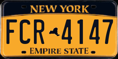 NY license plate FCR4147