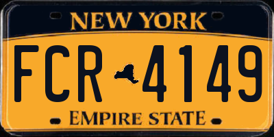 NY license plate FCR4149