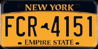 NY license plate FCR4151