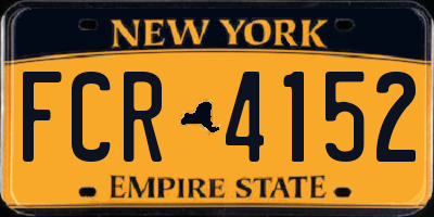 NY license plate FCR4152