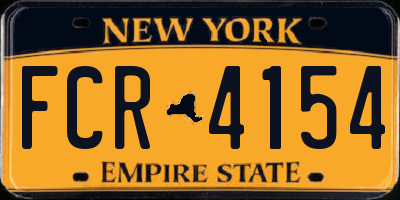 NY license plate FCR4154