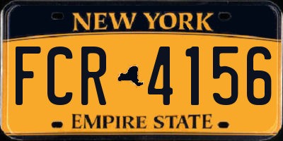 NY license plate FCR4156