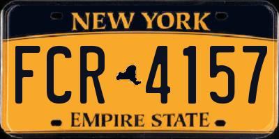 NY license plate FCR4157