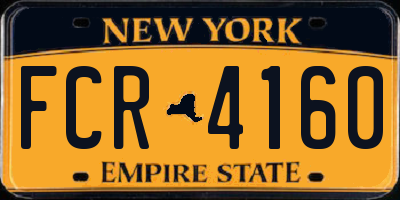 NY license plate FCR4160