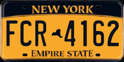 NY license plate FCR4162