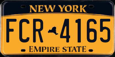 NY license plate FCR4165