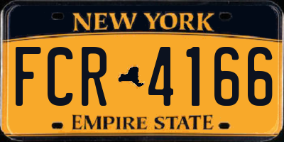 NY license plate FCR4166