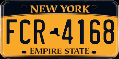NY license plate FCR4168