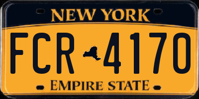 NY license plate FCR4170