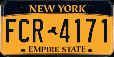 NY license plate FCR4171