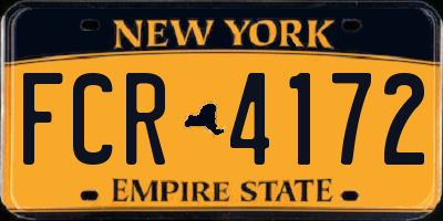 NY license plate FCR4172