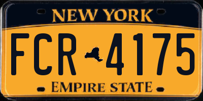 NY license plate FCR4175