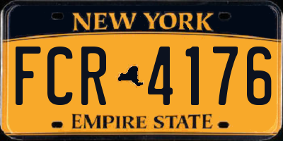 NY license plate FCR4176