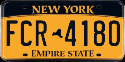 NY license plate FCR4180