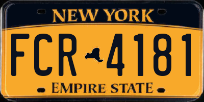 NY license plate FCR4181