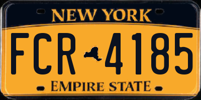 NY license plate FCR4185