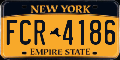 NY license plate FCR4186
