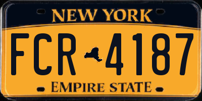 NY license plate FCR4187