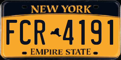NY license plate FCR4191