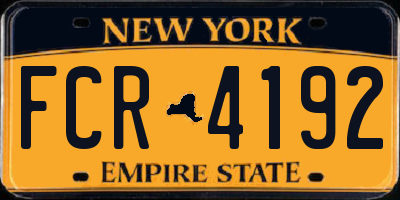 NY license plate FCR4192