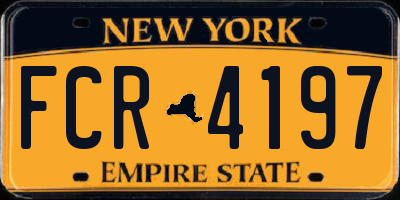 NY license plate FCR4197