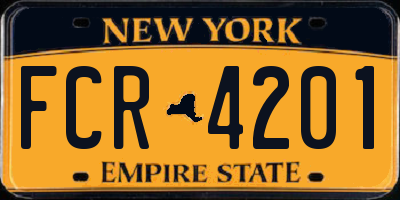 NY license plate FCR4201