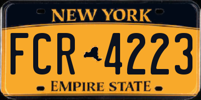 NY license plate FCR4223
