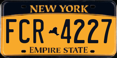 NY license plate FCR4227
