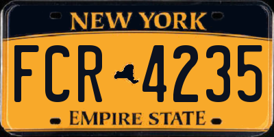 NY license plate FCR4235