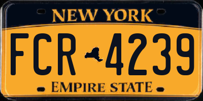 NY license plate FCR4239