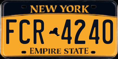 NY license plate FCR4240