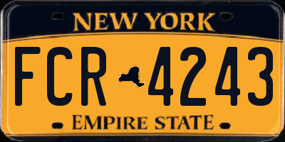 NY license plate FCR4243