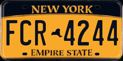 NY license plate FCR4244