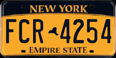 NY license plate FCR4254