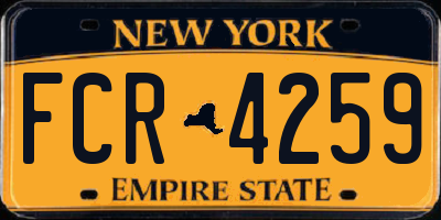 NY license plate FCR4259