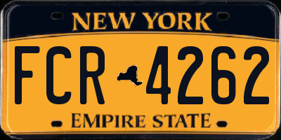 NY license plate FCR4262