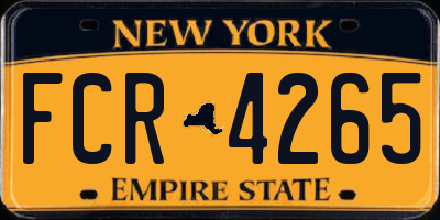 NY license plate FCR4265