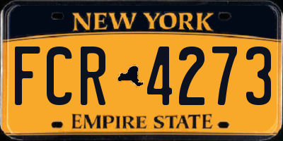 NY license plate FCR4273