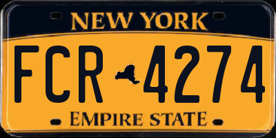 NY license plate FCR4274