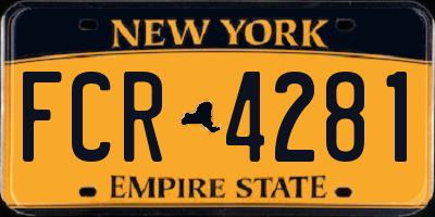 NY license plate FCR4281