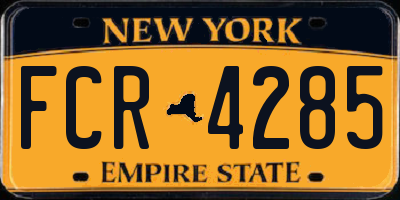 NY license plate FCR4285