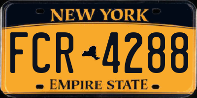 NY license plate FCR4288