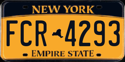 NY license plate FCR4293